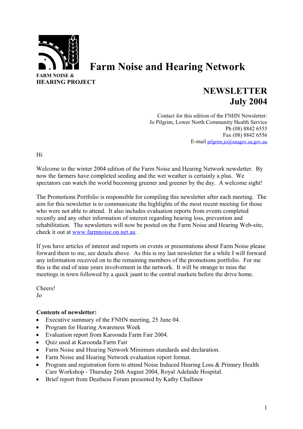 Farm Noise and Hearing