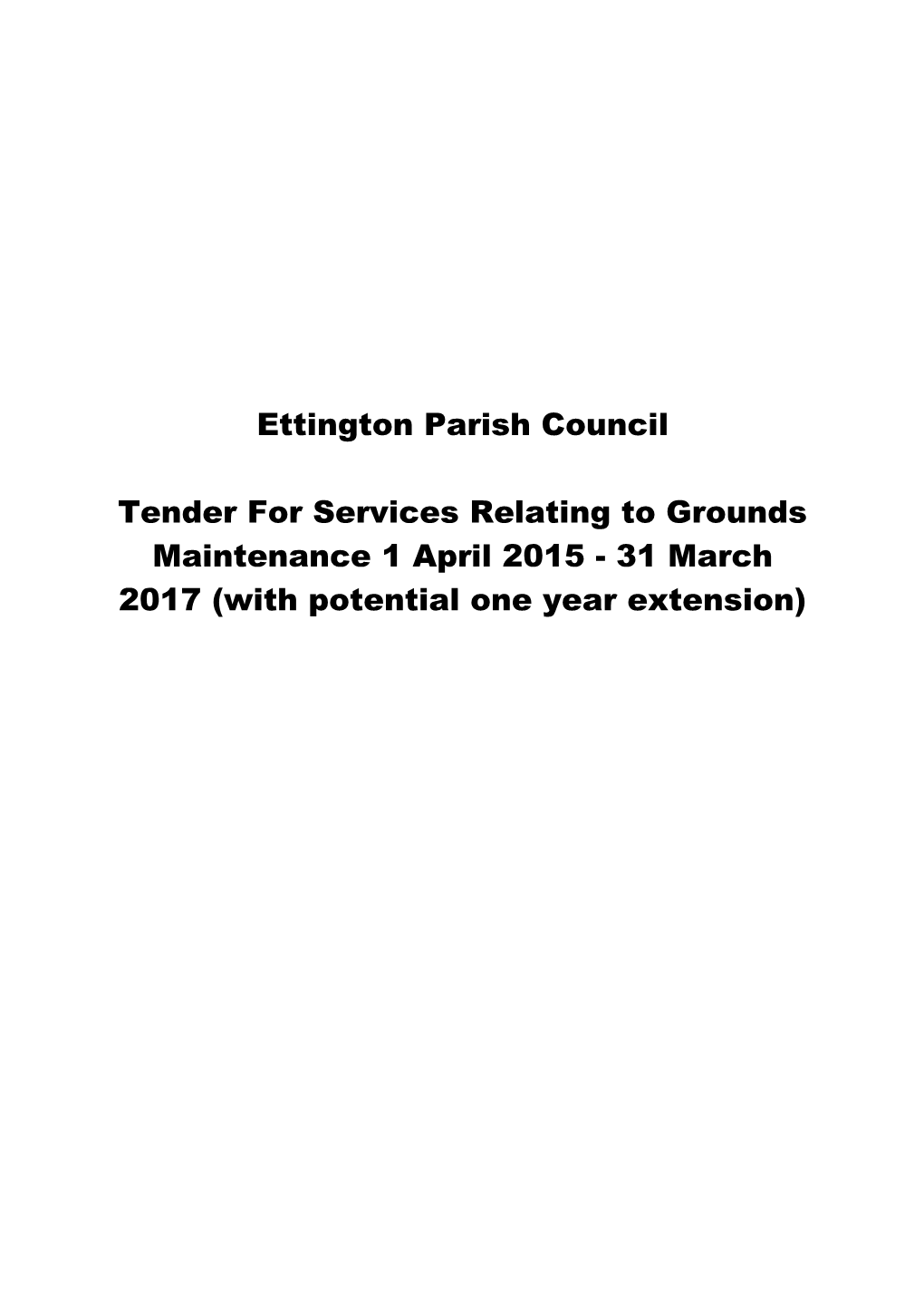 Ettington Parish Council Grounds Maintenance