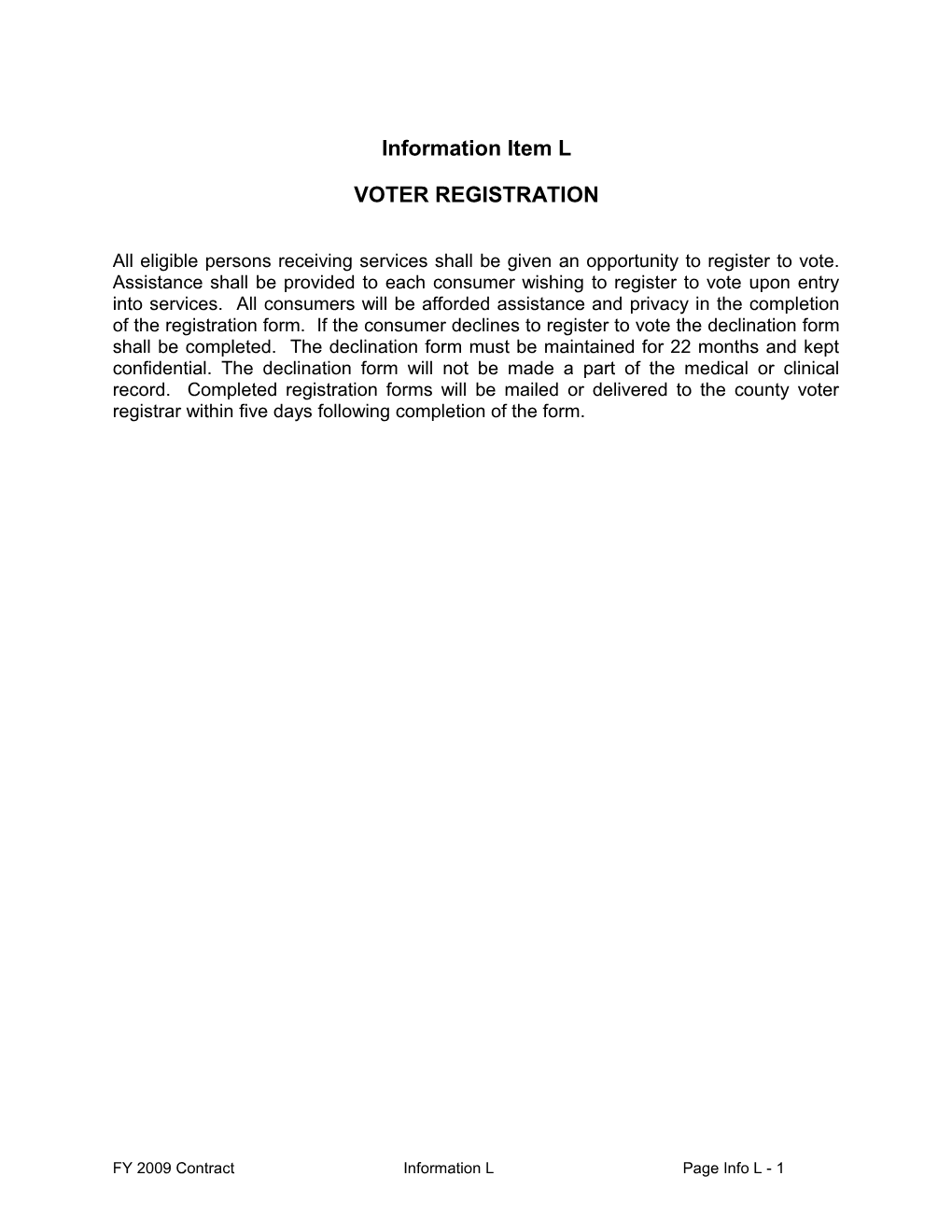 Info Item L Voter Registration
