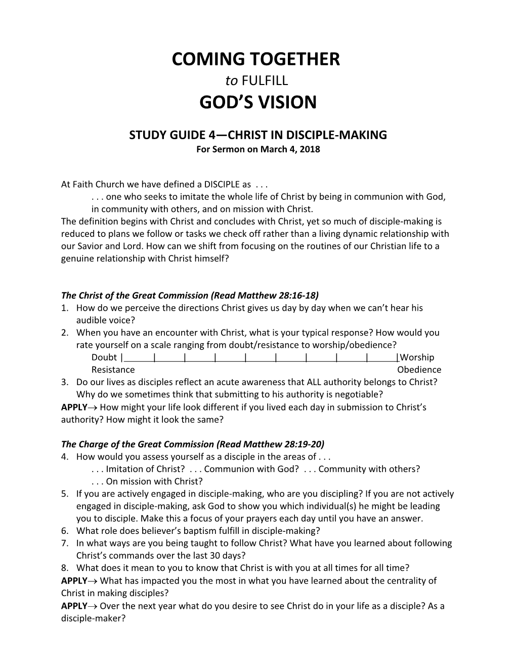Study Guide 4 Christ in Disciple-Making