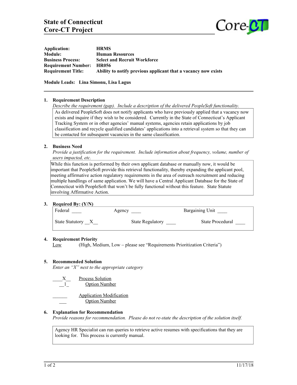 HR056 Email Prev Applicant That Vacancy Exists