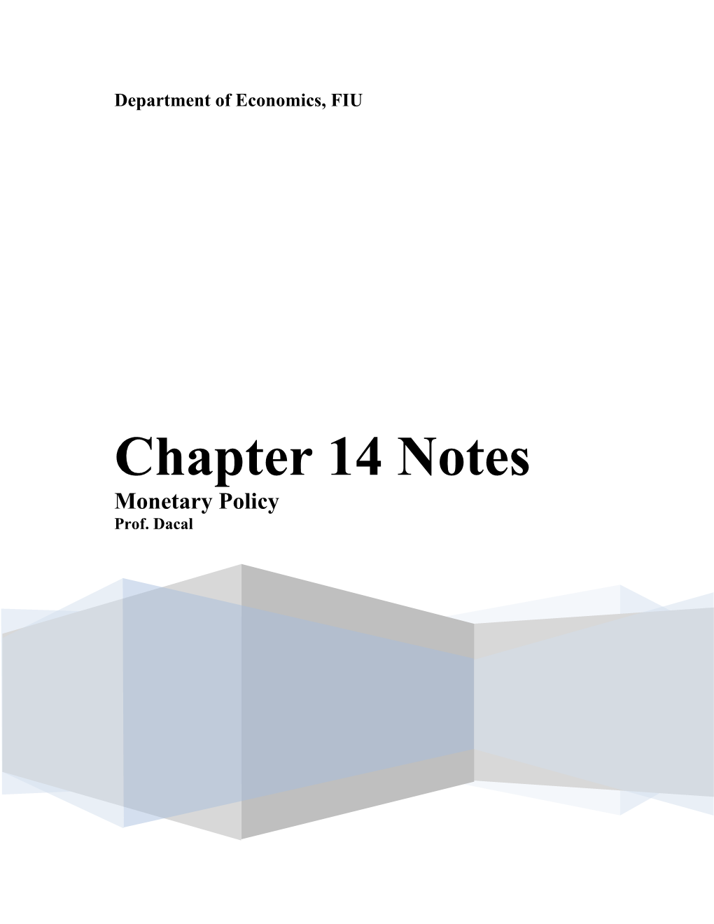 Chapter 14Monetary Policy