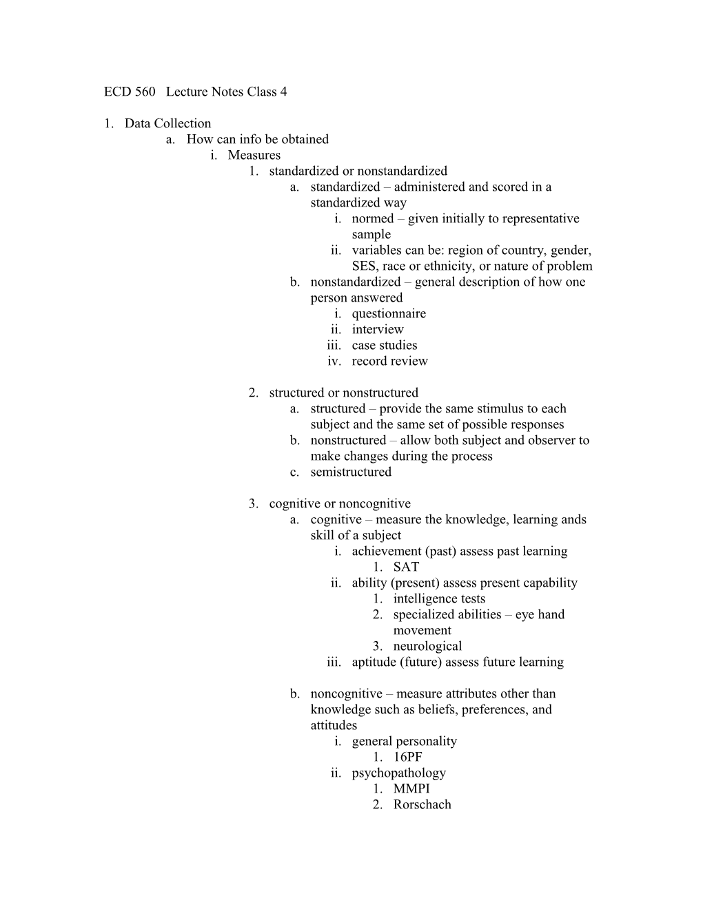 ECD 560 Lecture Notes 2/7/06