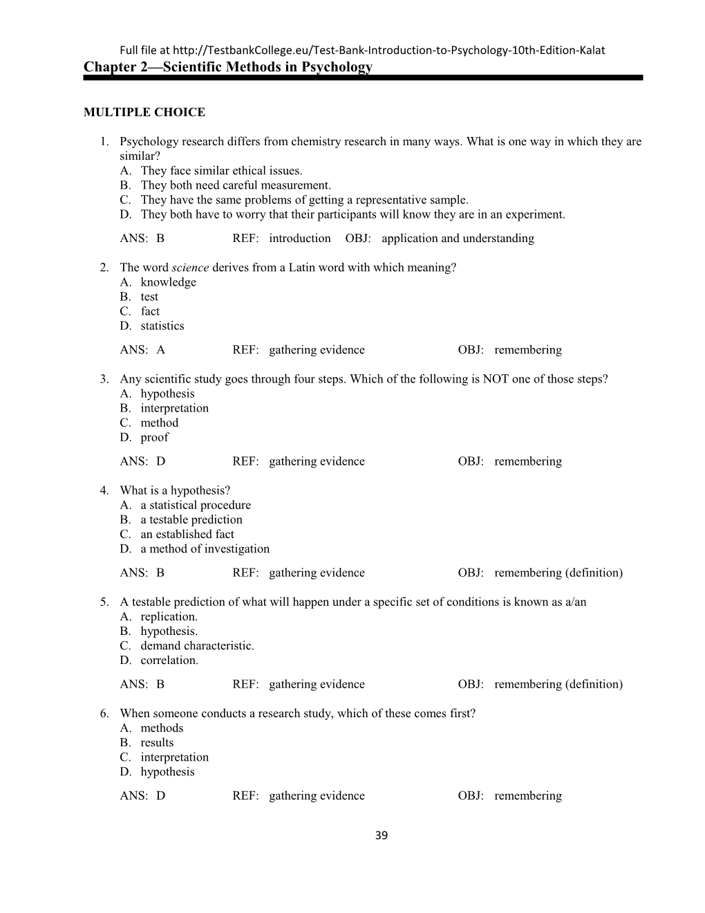 Chapter 2 Scientific Methods in Psychology