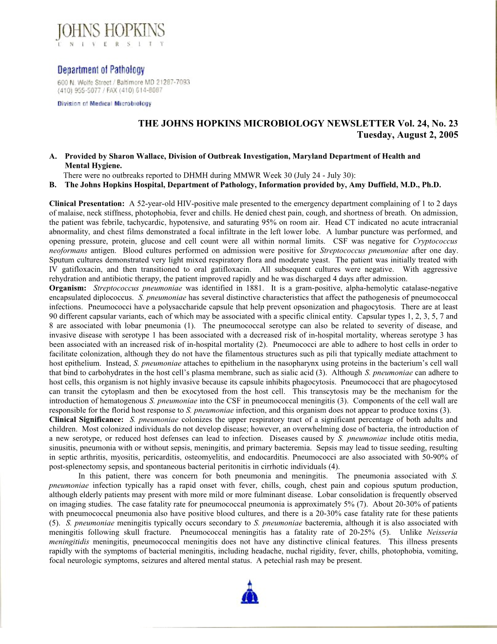 Laboratory Diagnosis: the Diagnosis of Pneumococcal Pneumonia in Adults Can Be Challenging