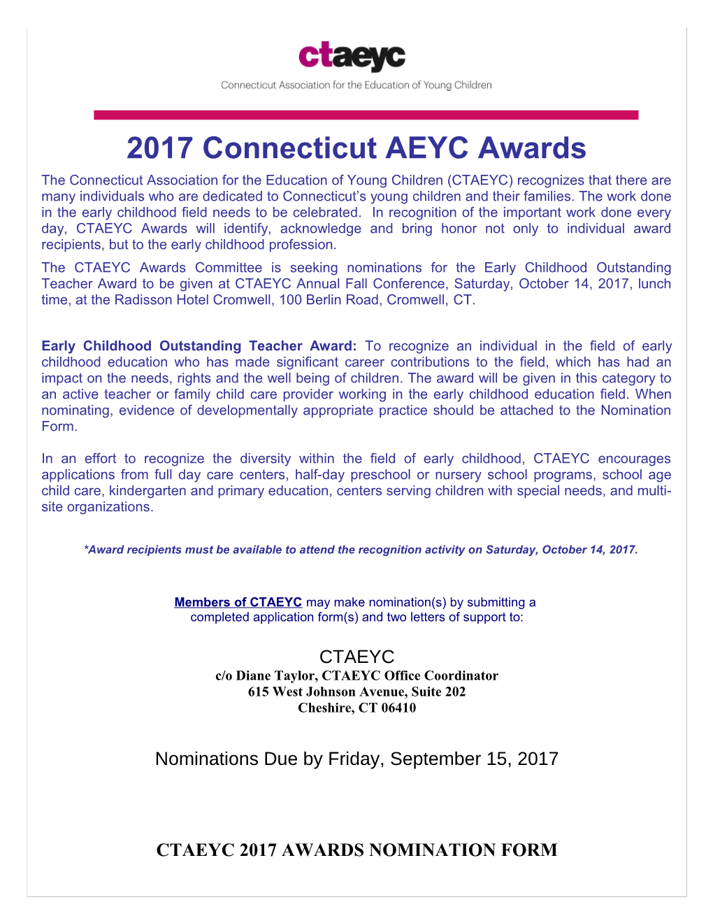 2005 Ohio AEYC Awards