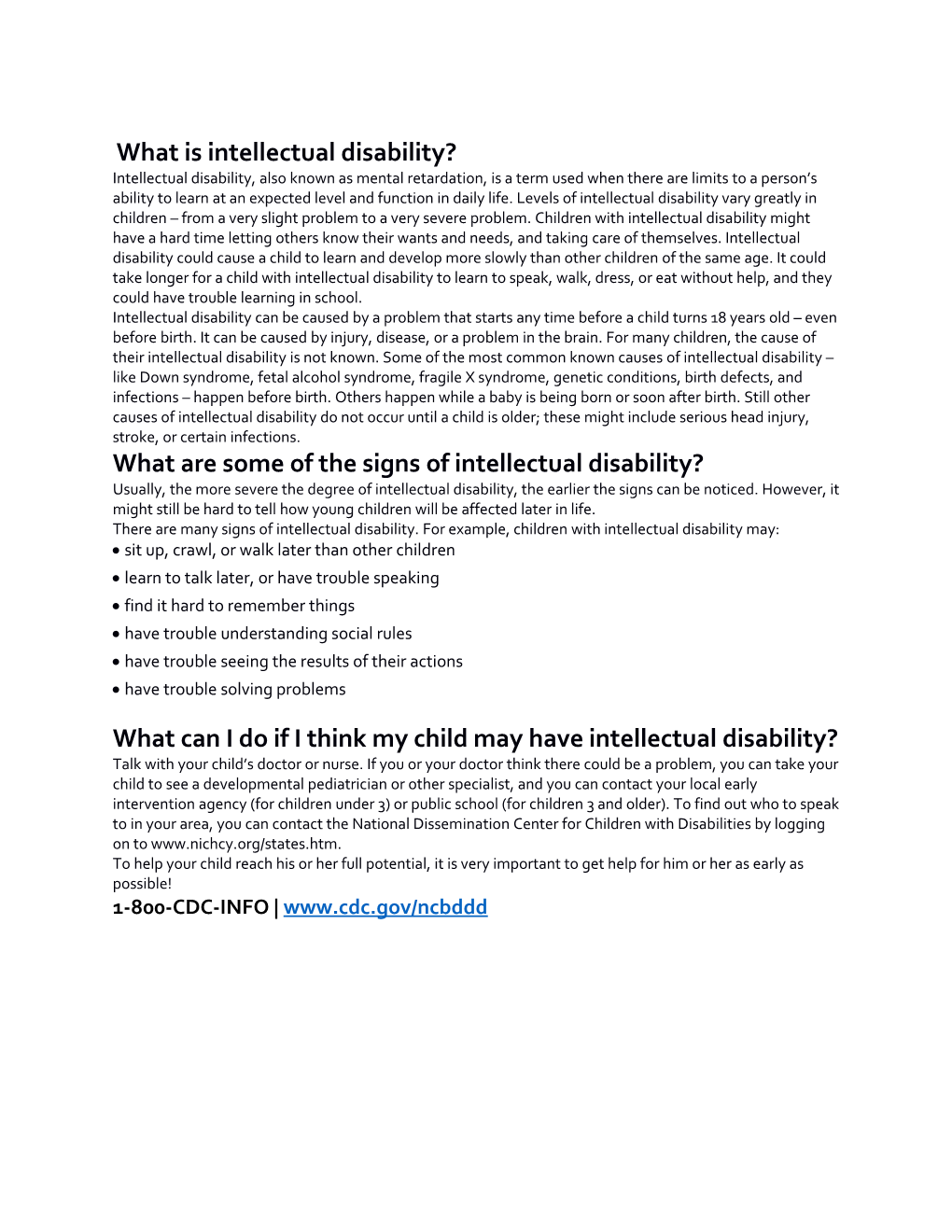 What Are Some of the Signs of Intellectual Disability?