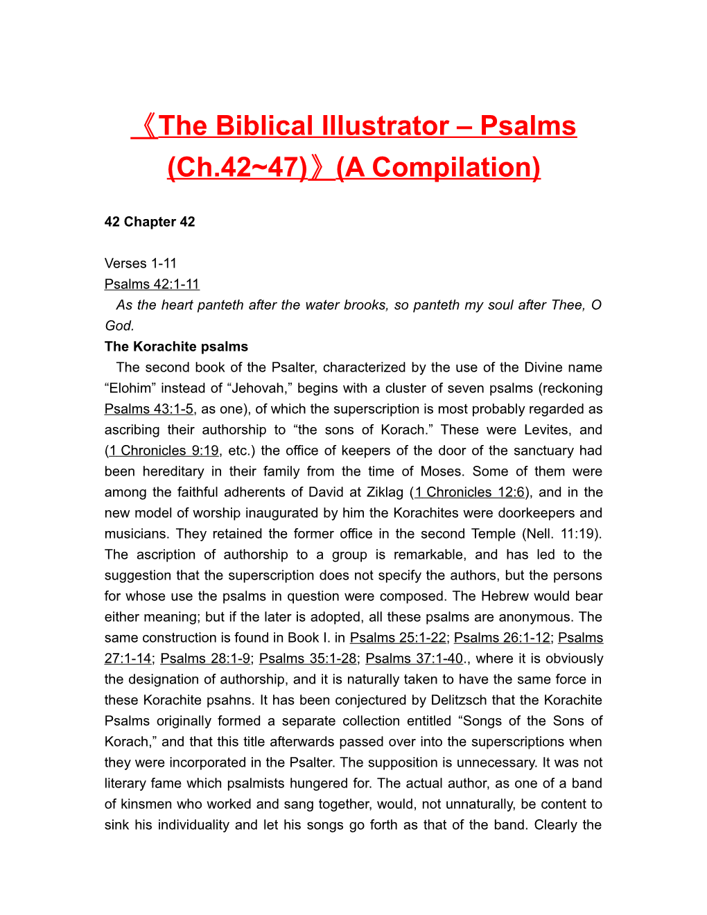 The Biblical Illustrator Psalms (Ch.42 47) (A Compilation)