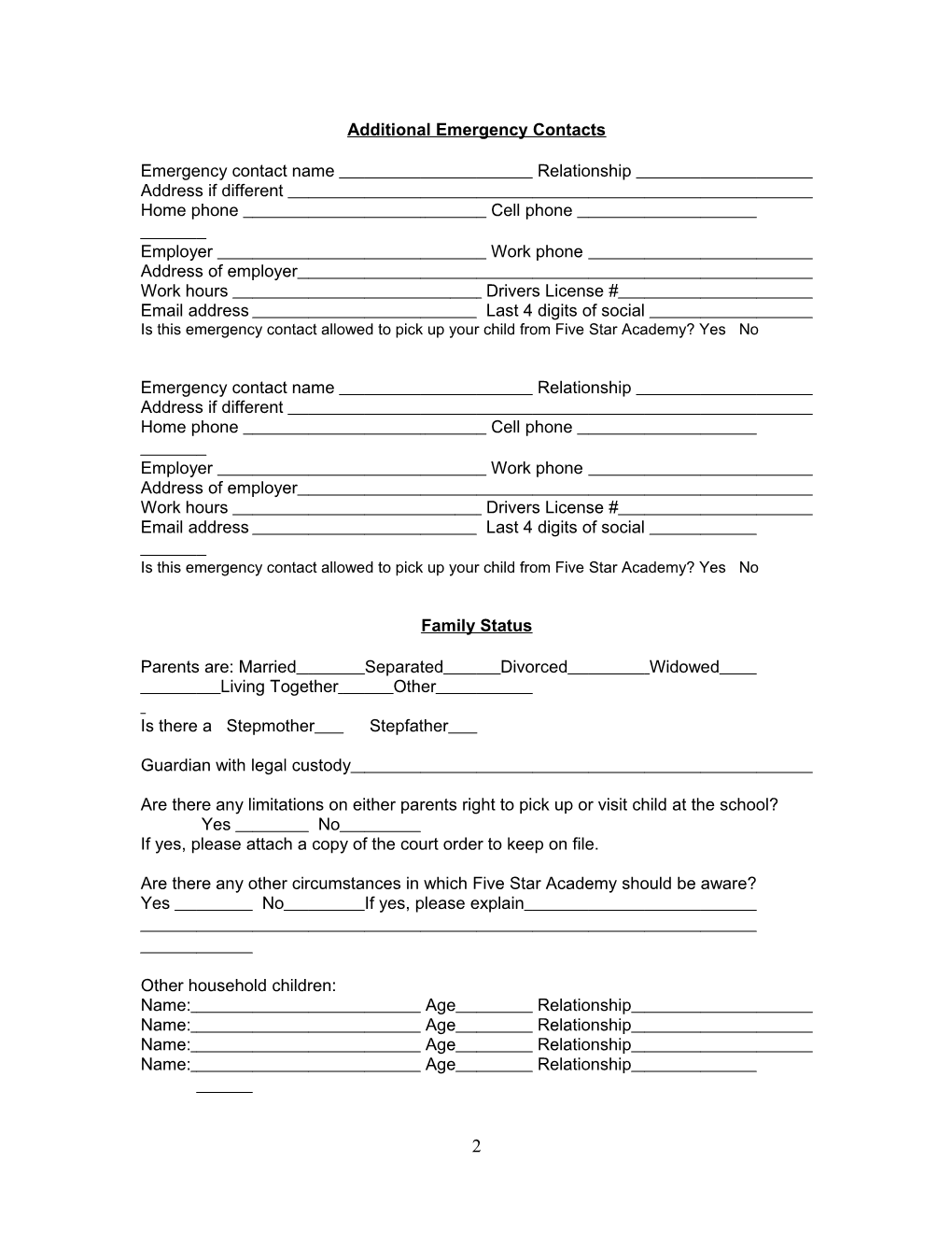 Child Registration Form