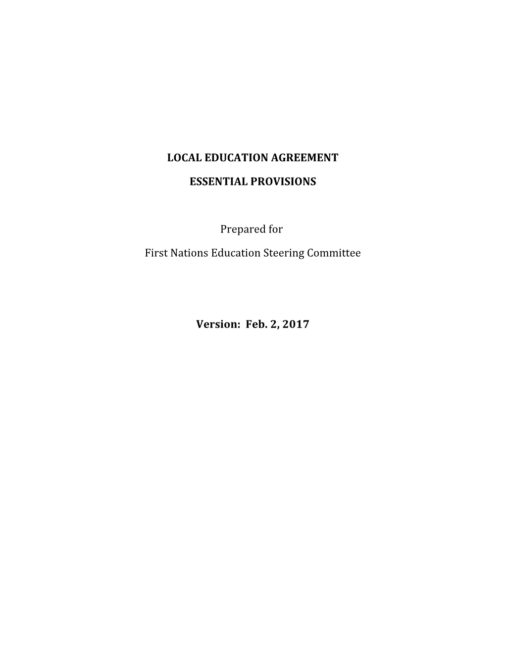 Local Education Agreement
