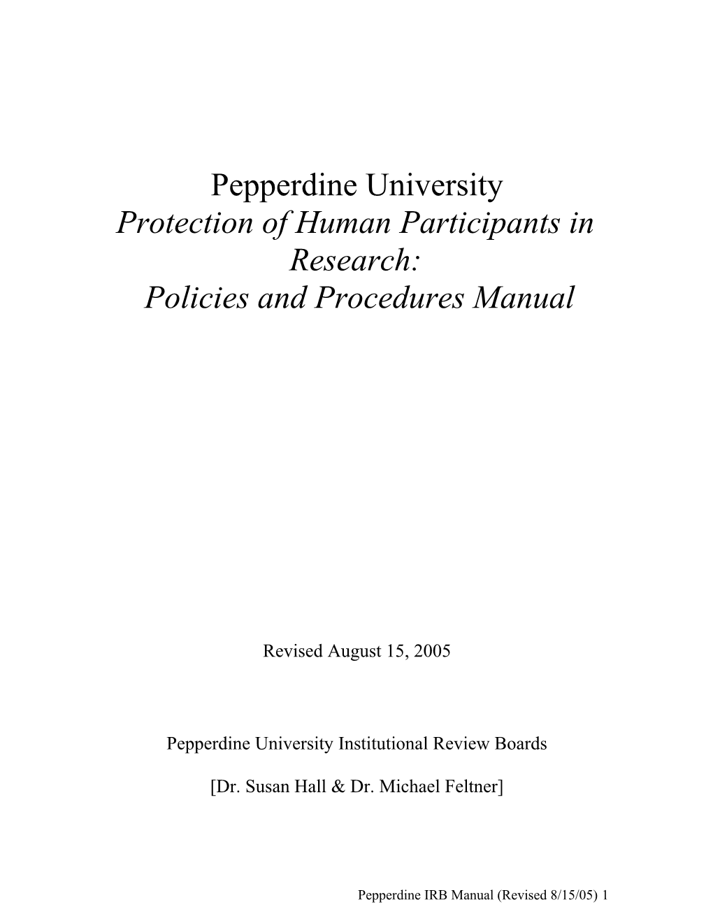 Human Participants in Research Manual