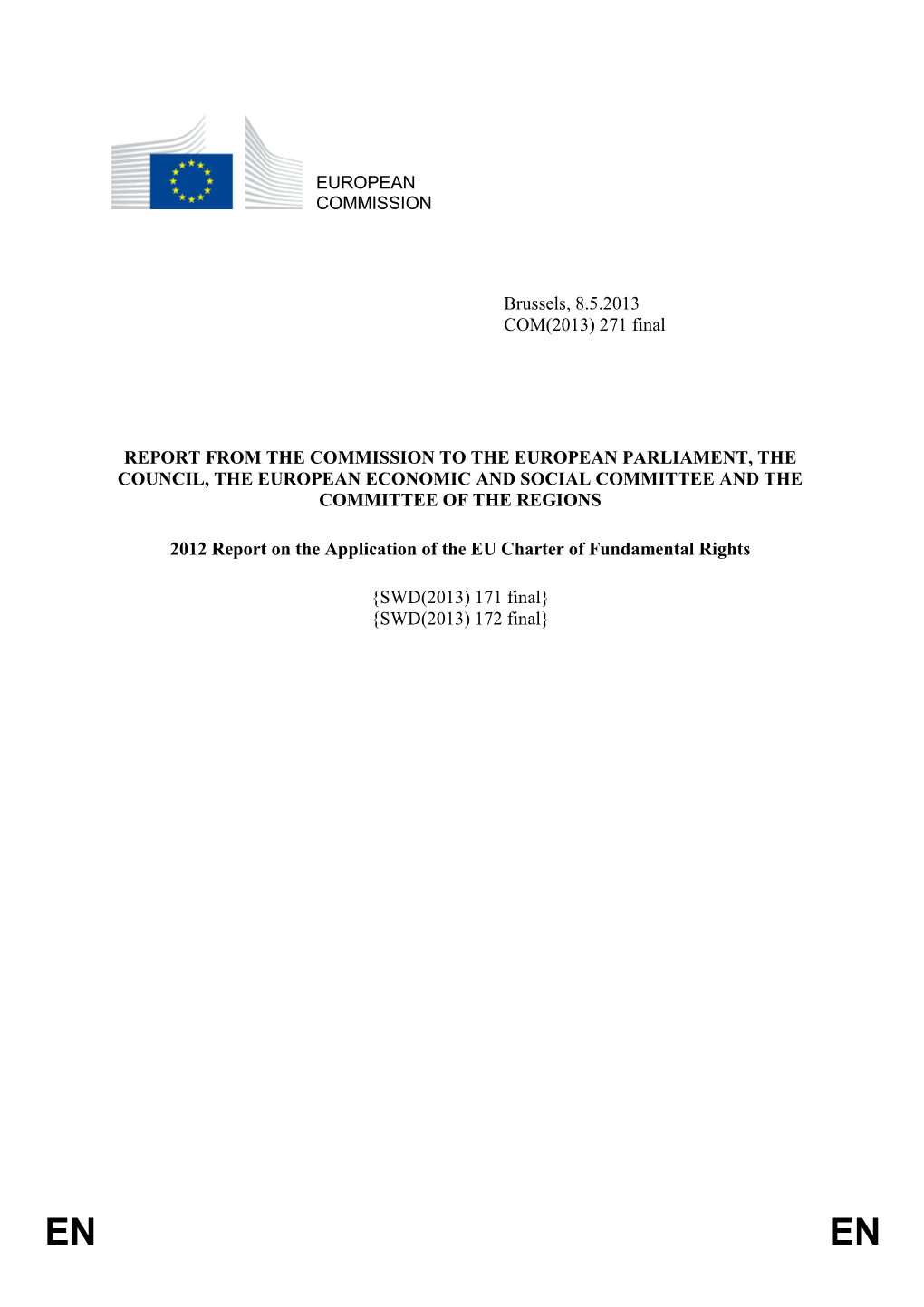 2012 Report on the Application of the EU Charter of Fundamental Rights