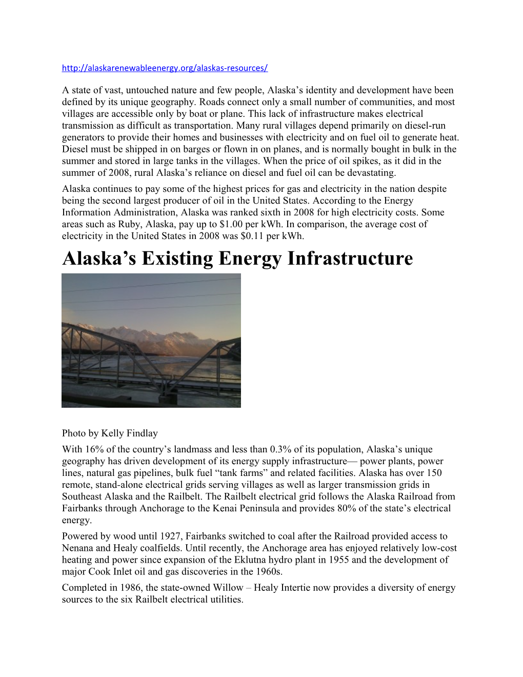 Alaska S Existing Energy Infrastructure