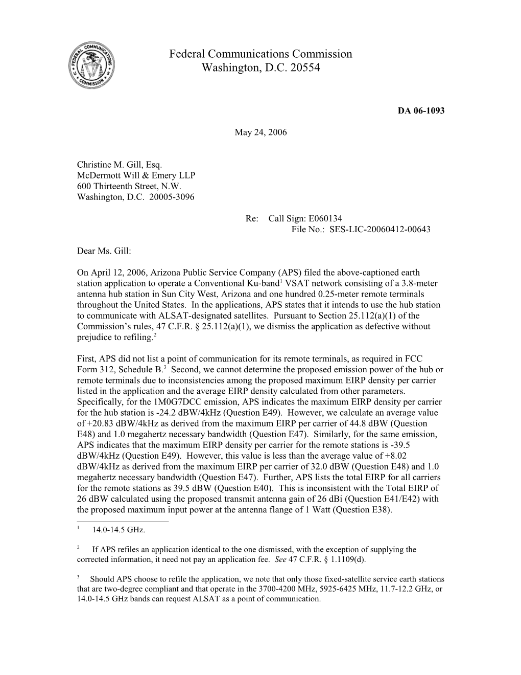 Federal Communications Commission DA 06-1093