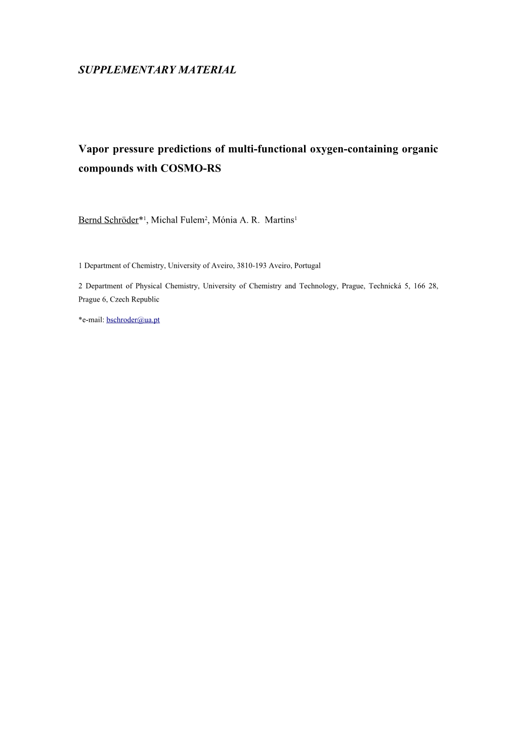 Vapor Pressure Predictions of Multi-Functional Oxygen-Containing Organic Compounds With