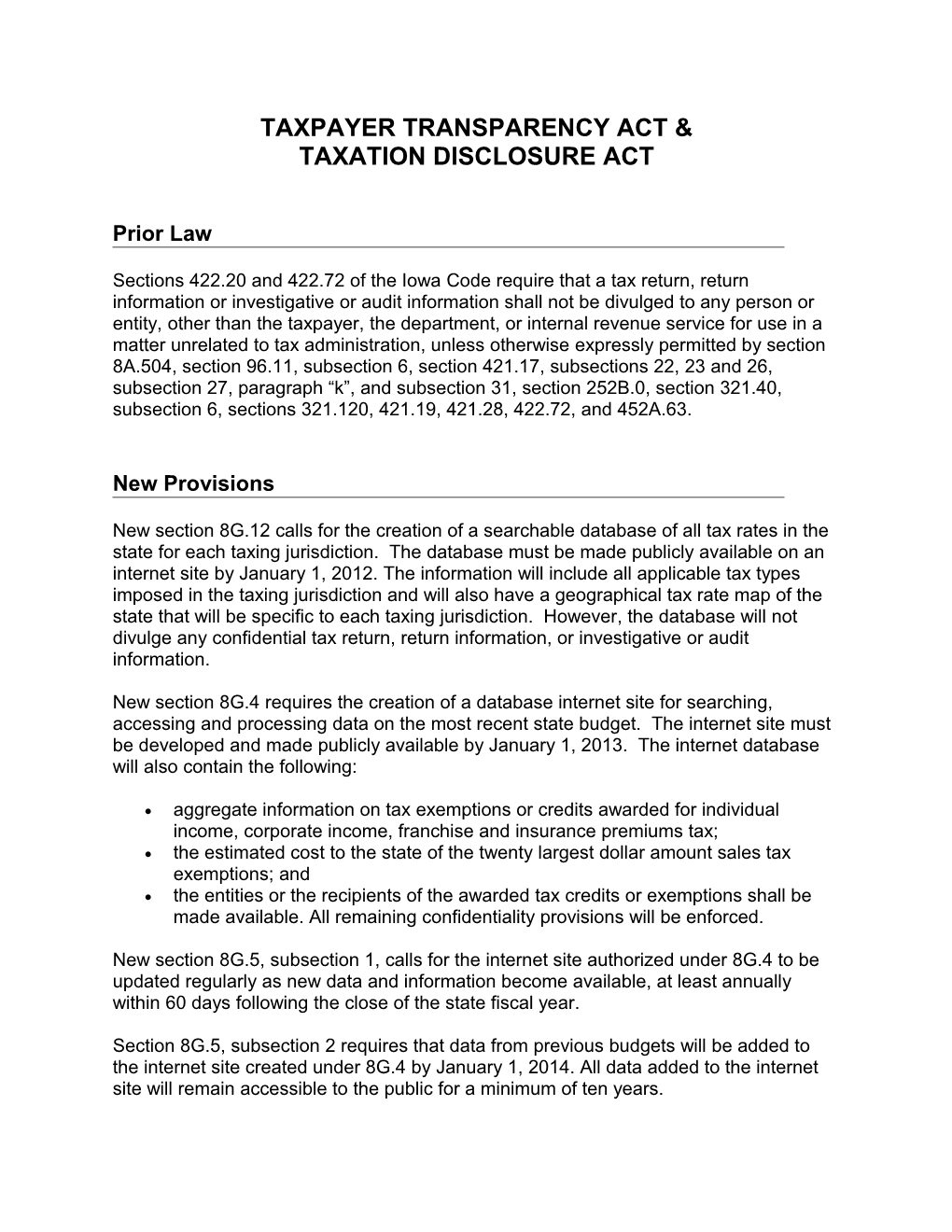 Taxpayer Transparency Act &