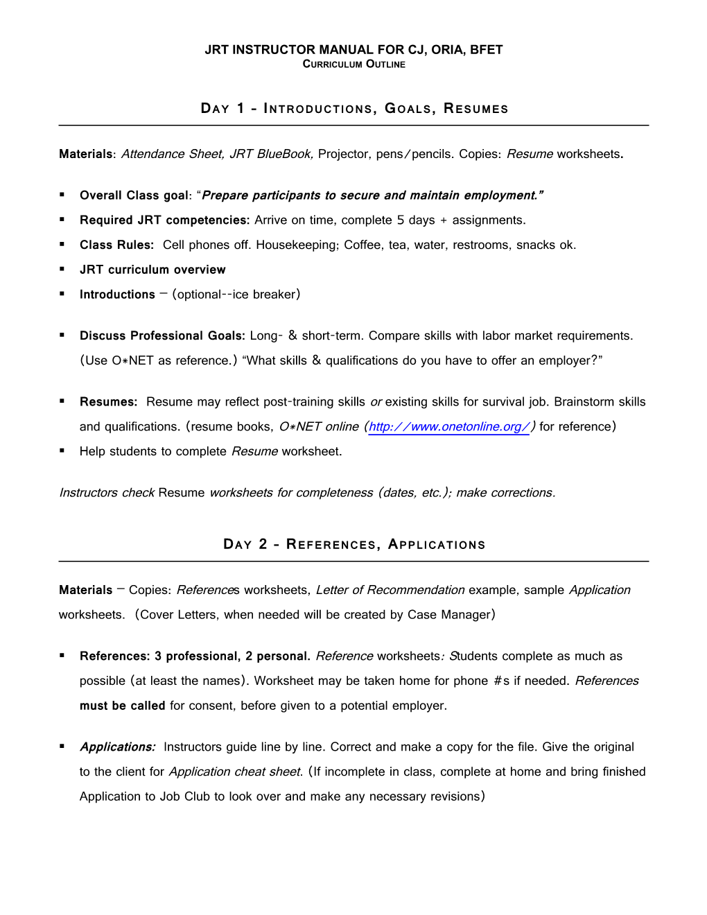 JOB READINESS Detailed Notes