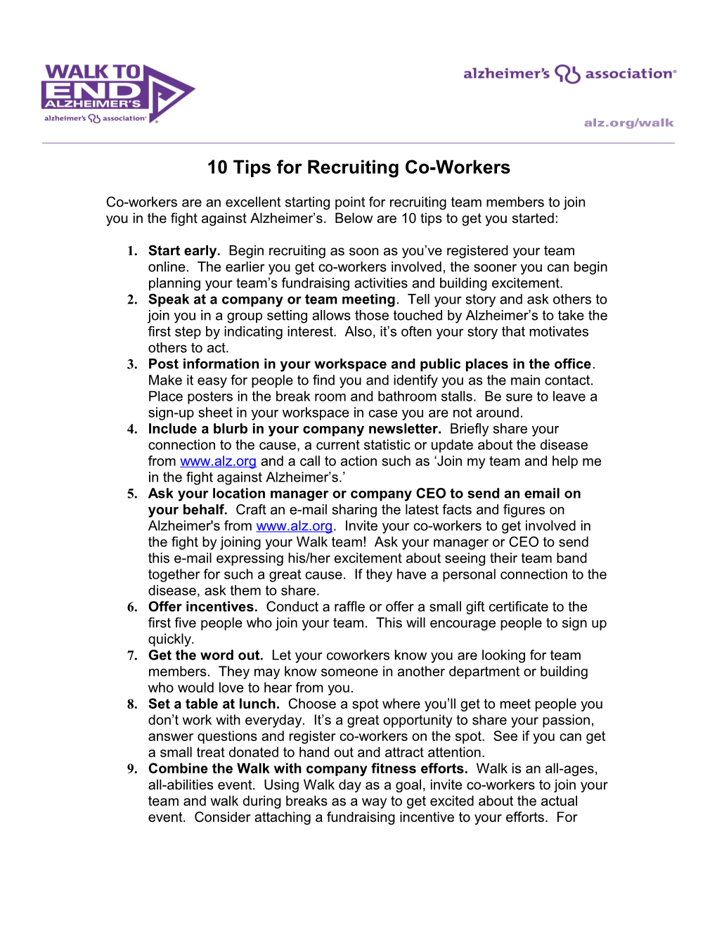 10 Tips for Recruiting Co-Workers