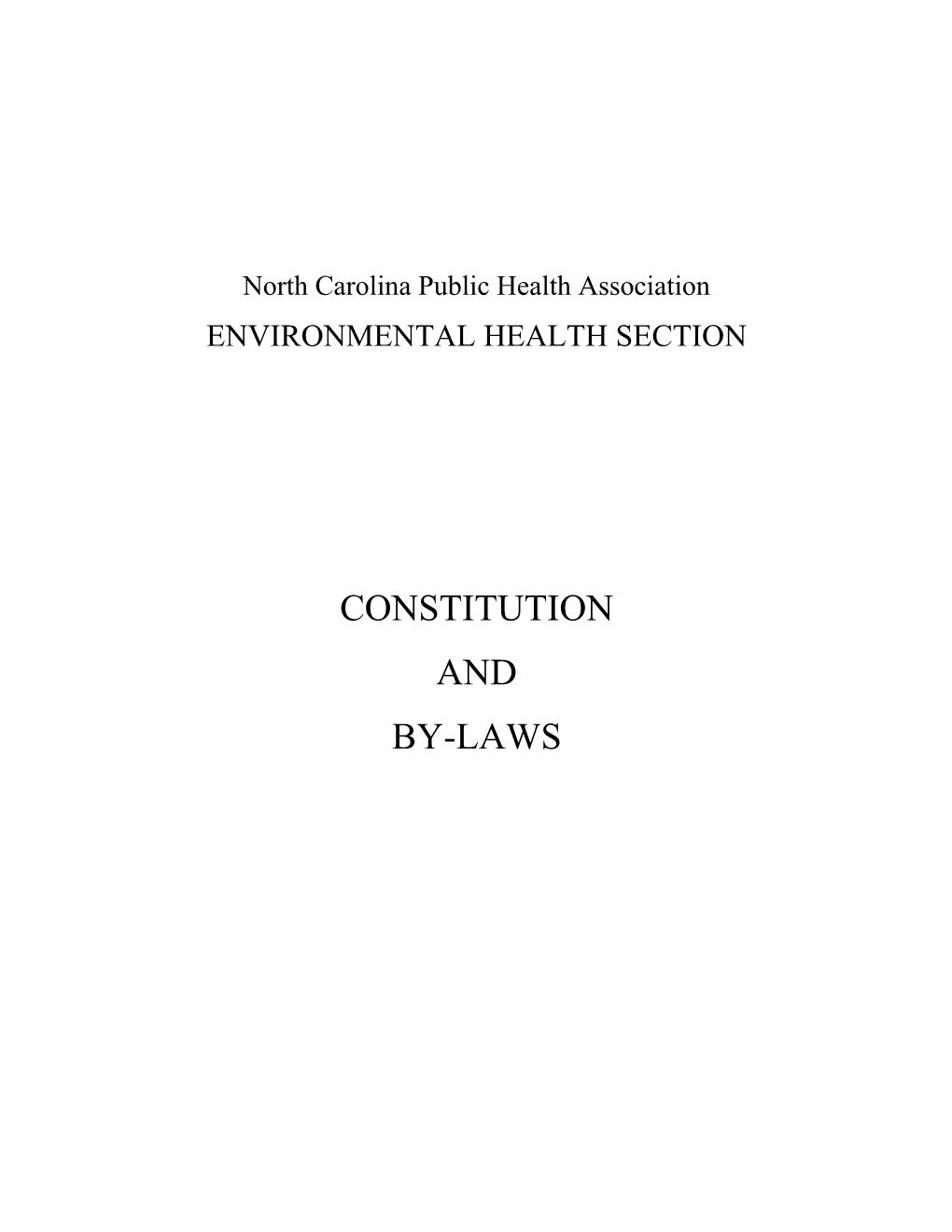 Environmental Health Section, Ncpha, Inc