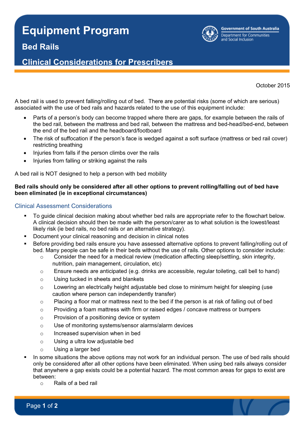 Bed Rails Clinical Considerations for Prescribers