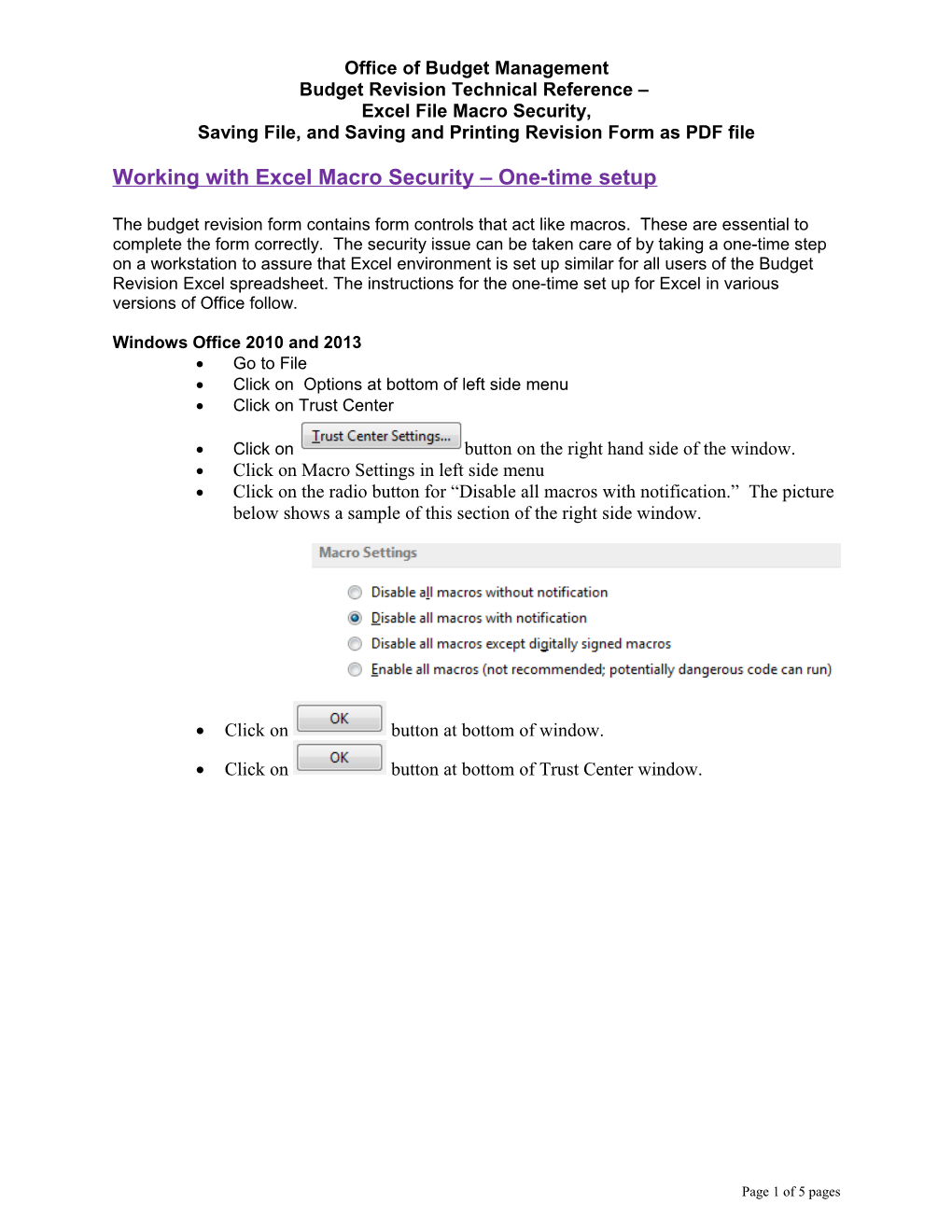 Instructions for Printing Budget Revision Form To