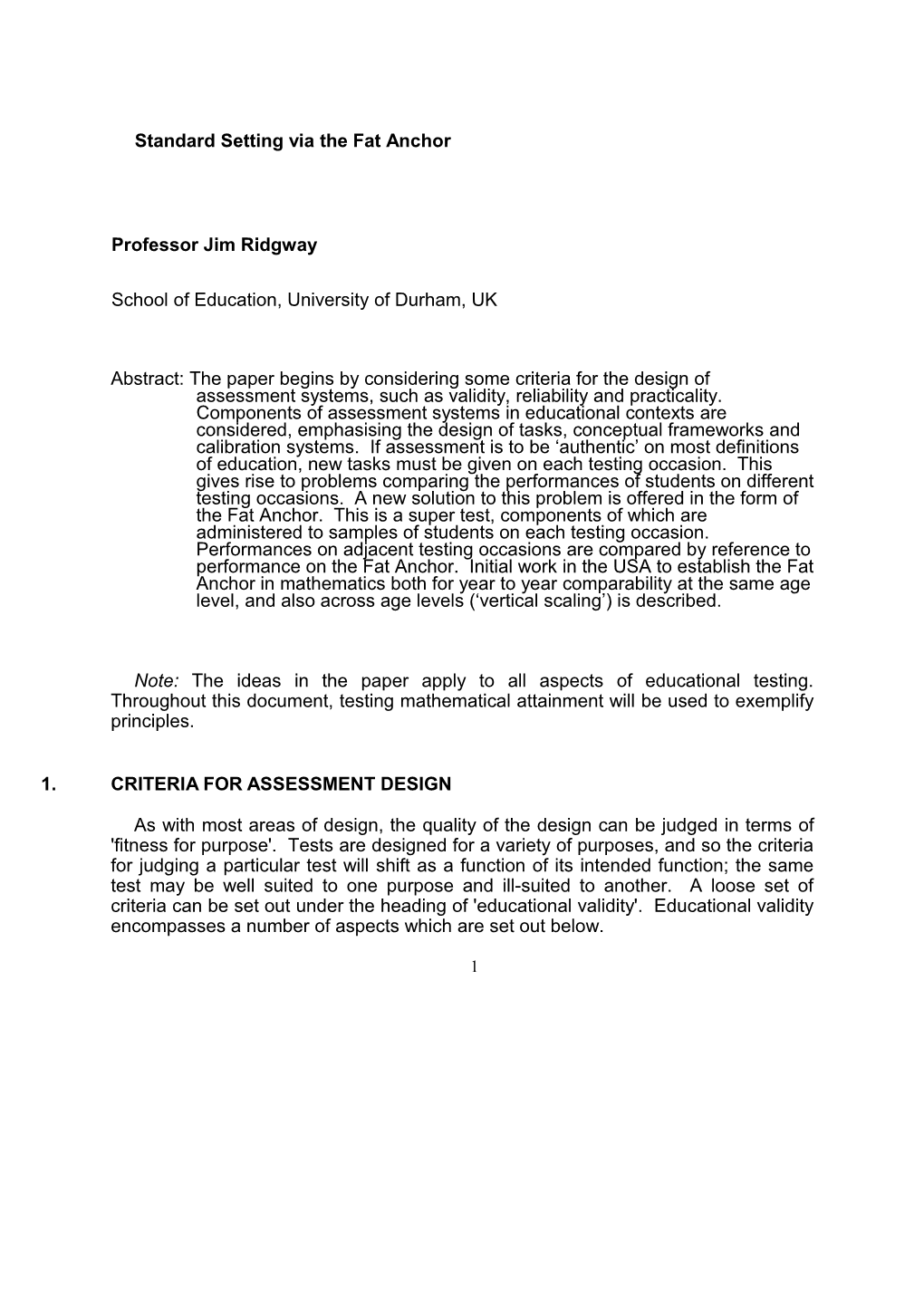 1.Criteria for Assessment Design