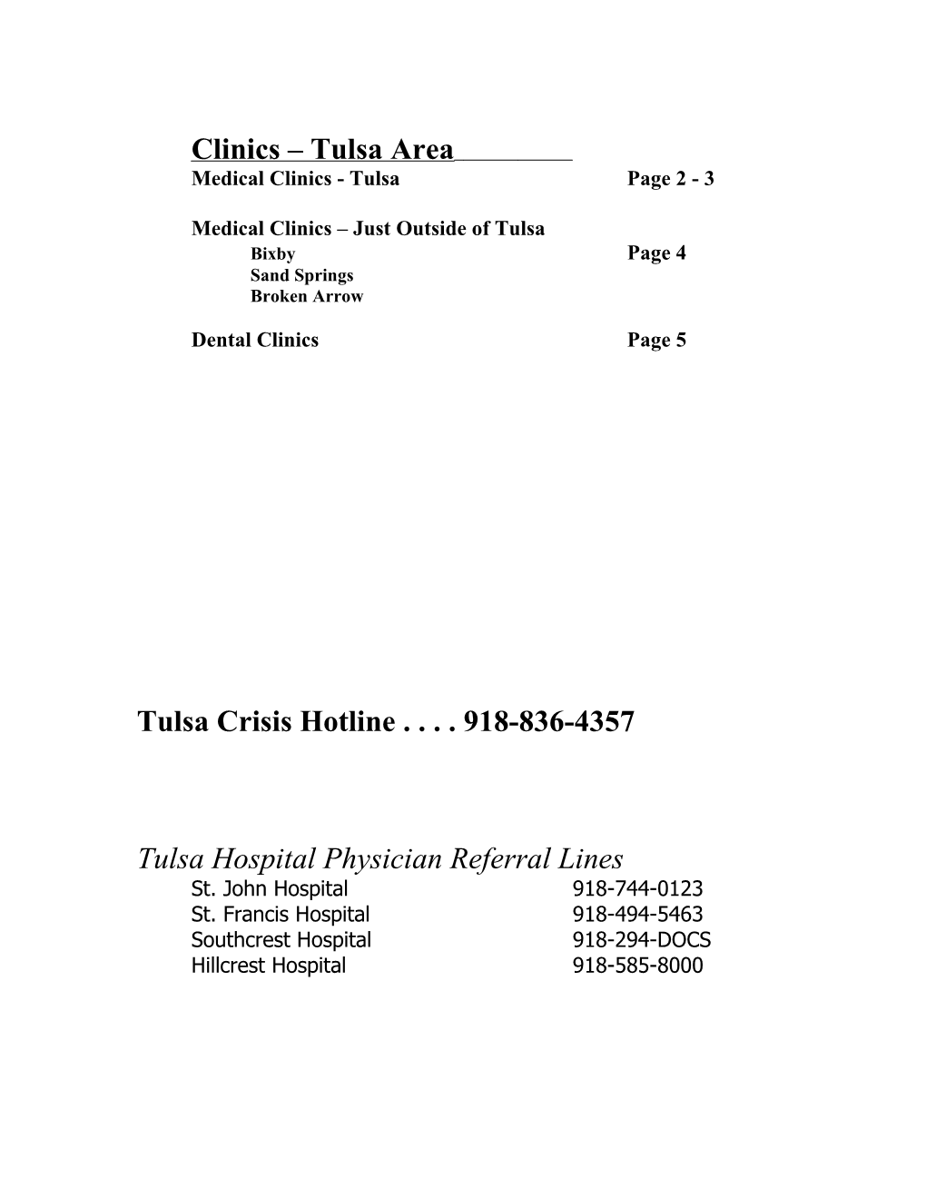 2002 Tulsa Free Clinics