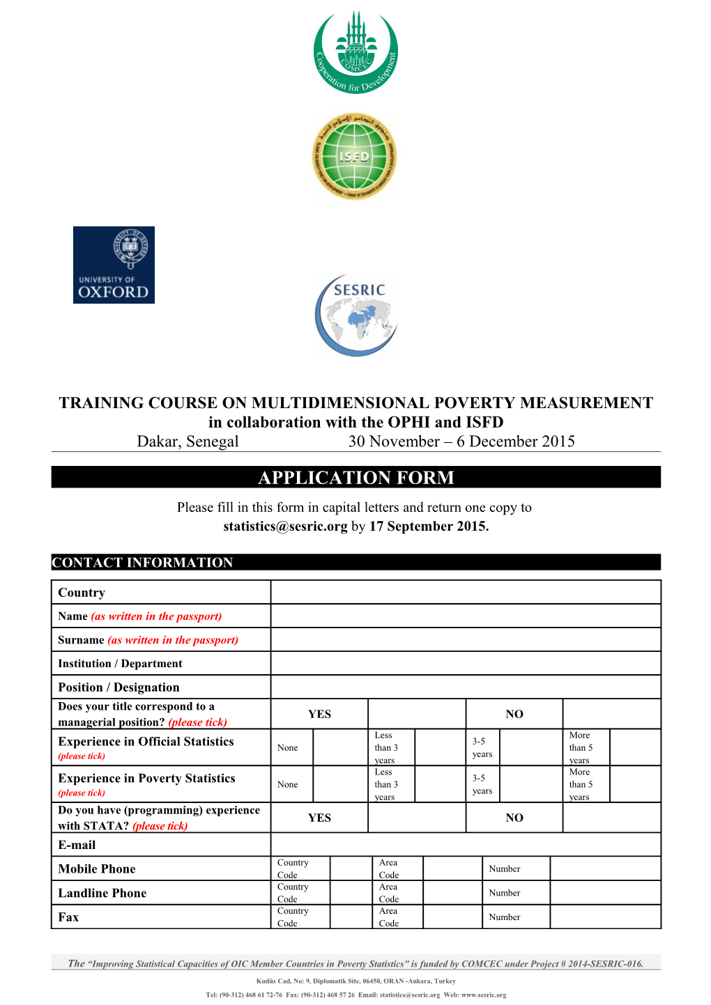 Training Course on Multidimensional Poverty Measurement