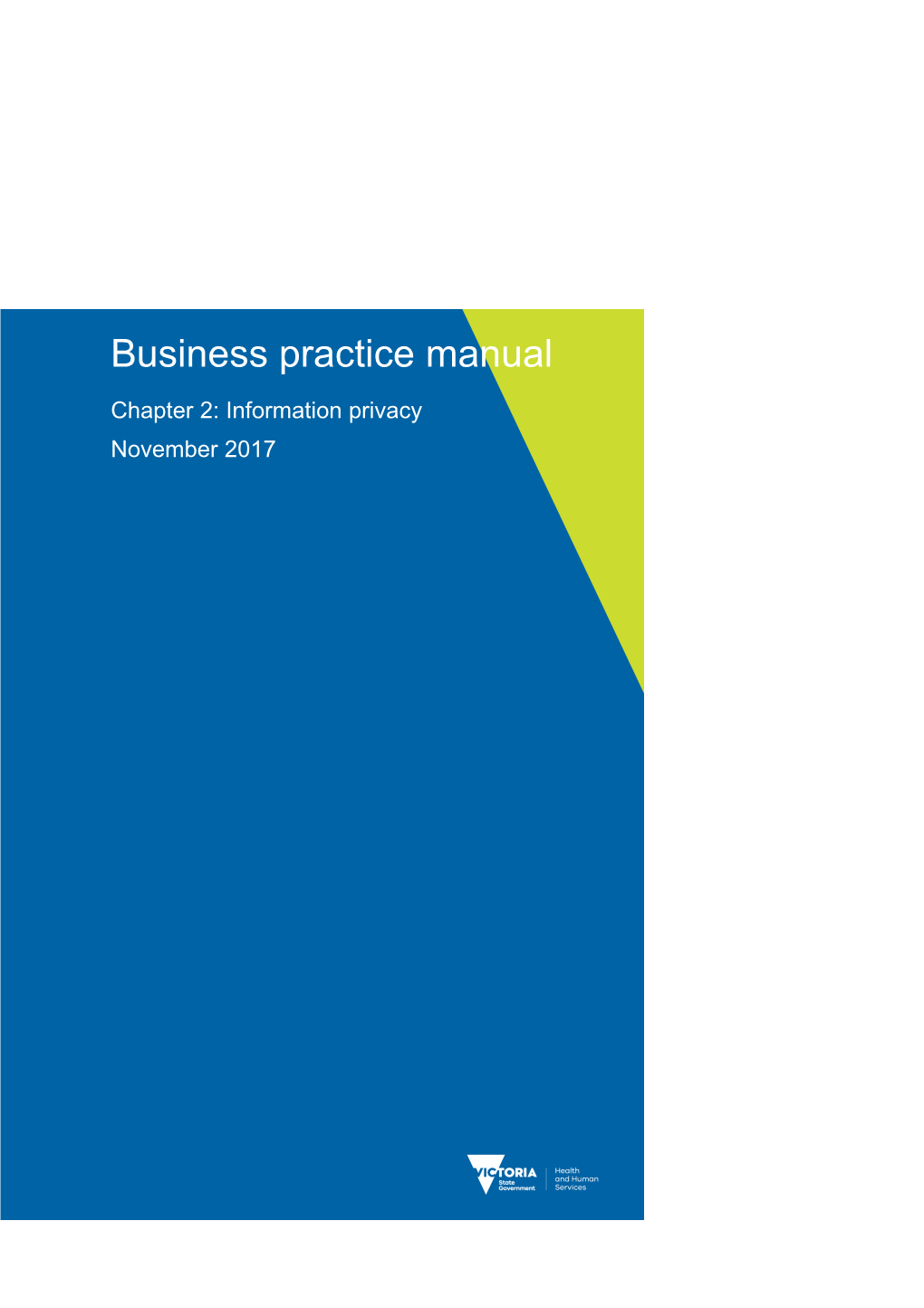 Business Practice Manual Chapter 2 Information Privacy