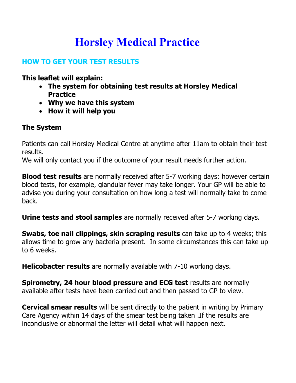 Horsley Medical Practice