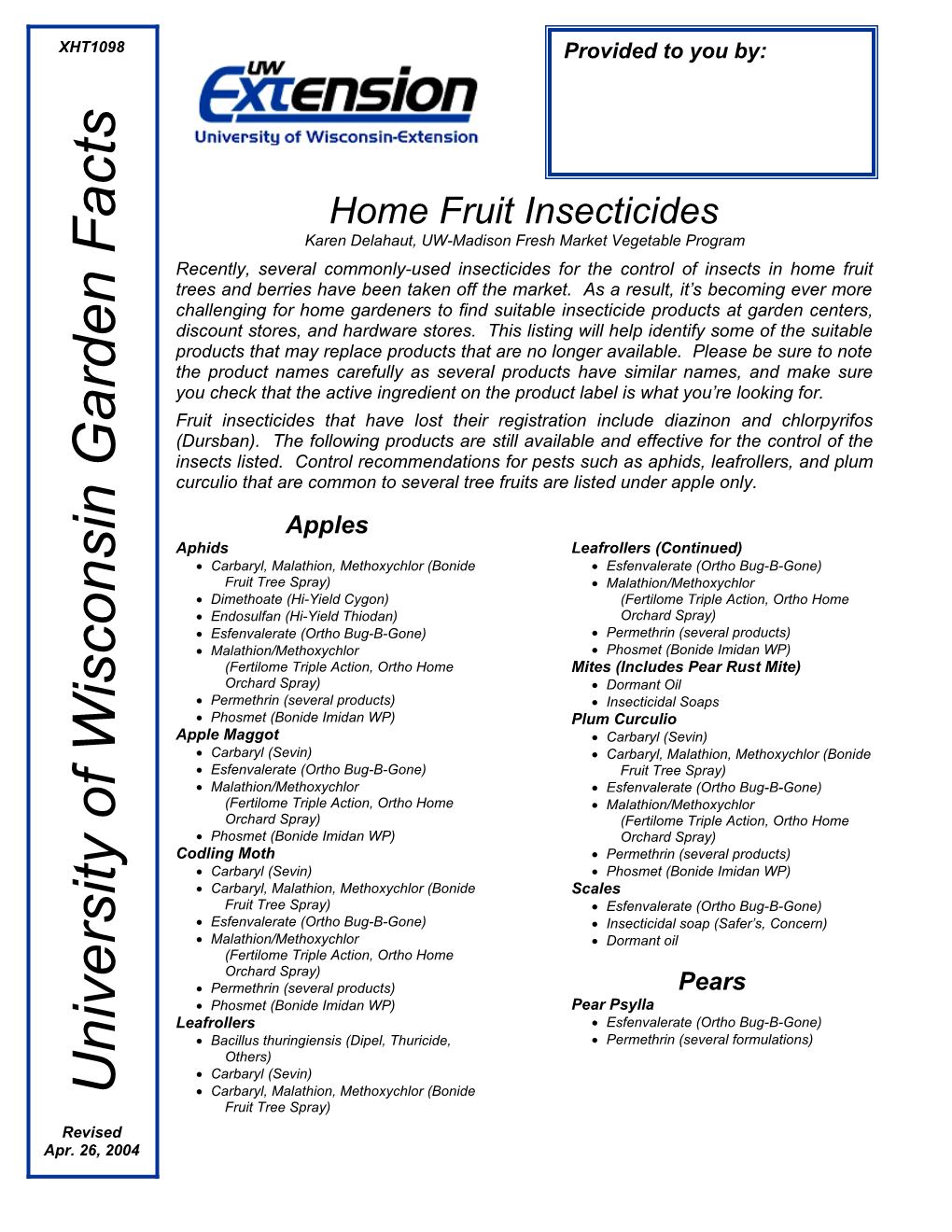 Home Fruit Insecticides