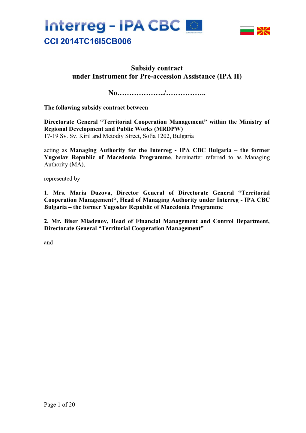 Underinstrument for Pre-Accession Assistance (IPAII)