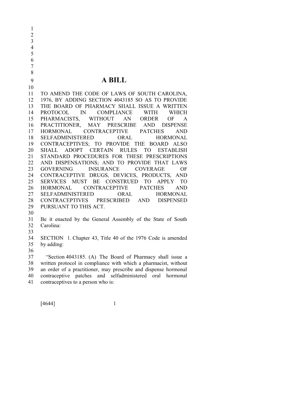 2015-2016 Bill 4644 Text of Previous Version (Jan. 13, 2016) - South Carolina Legislature Online