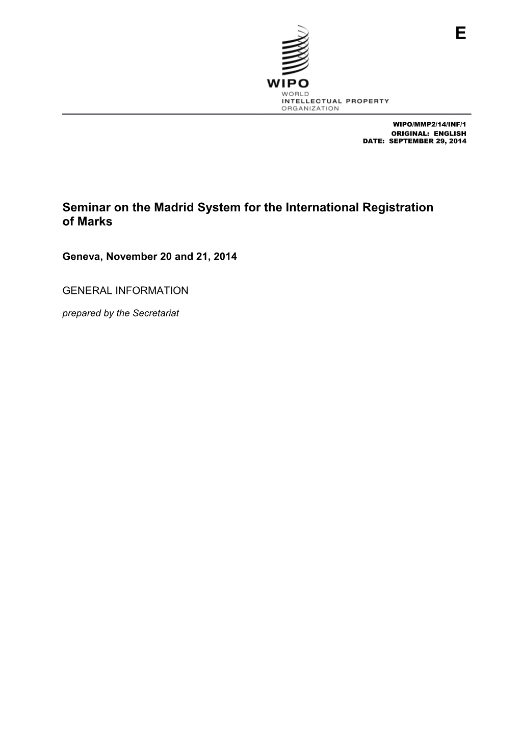 Seminar on the Madrid System for the International Registration of Marks