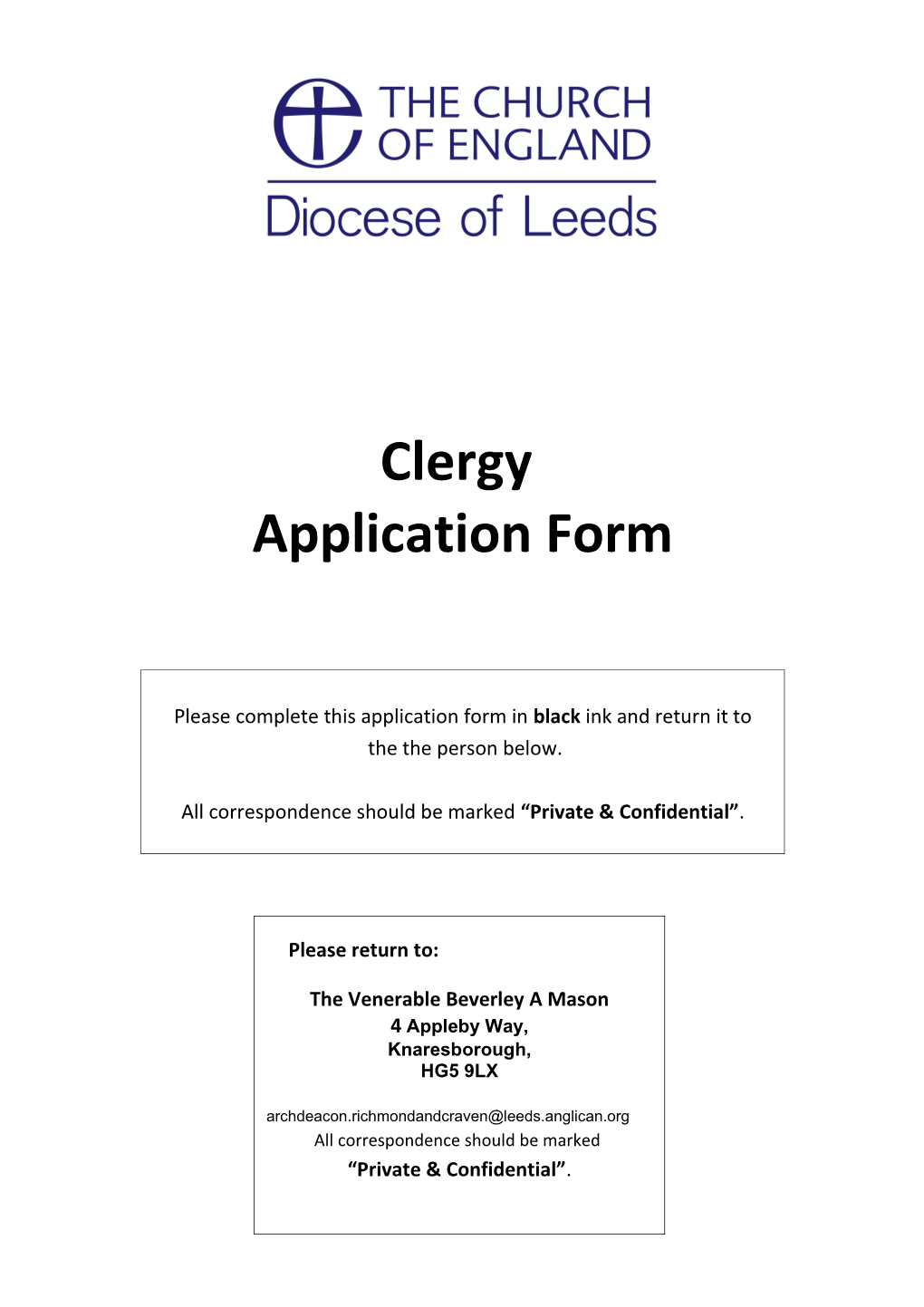 Application for the Office Of