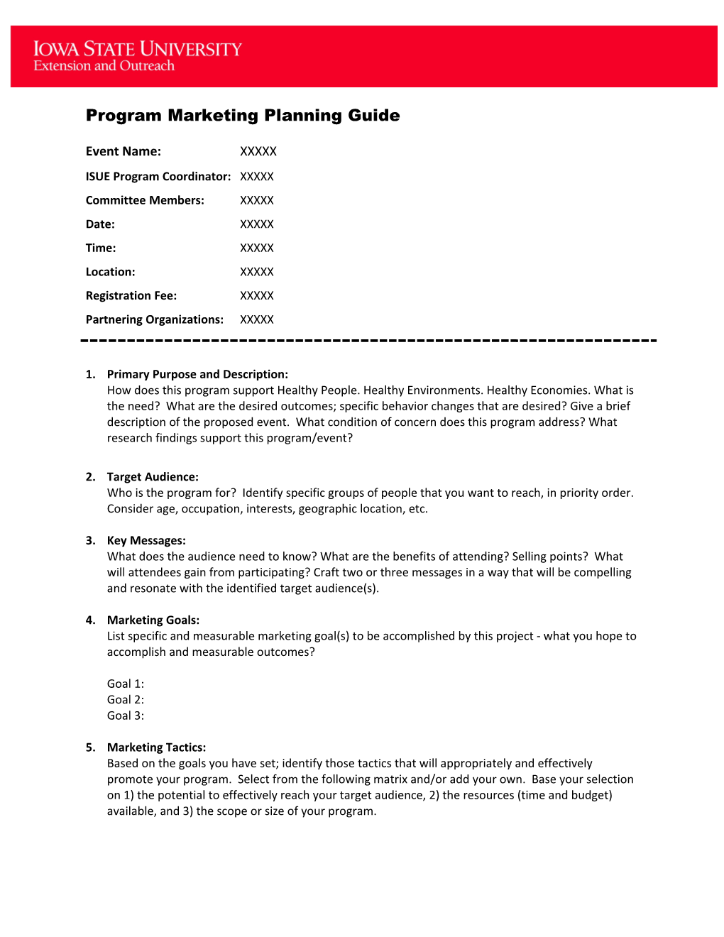 Program Marketing Planning Guide
