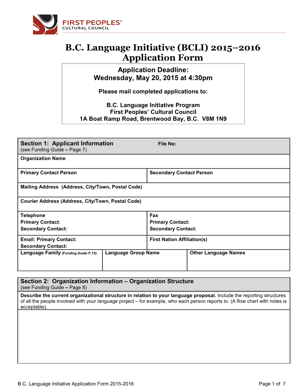 B.C. Language Initiative (BCLI) 2015 2016