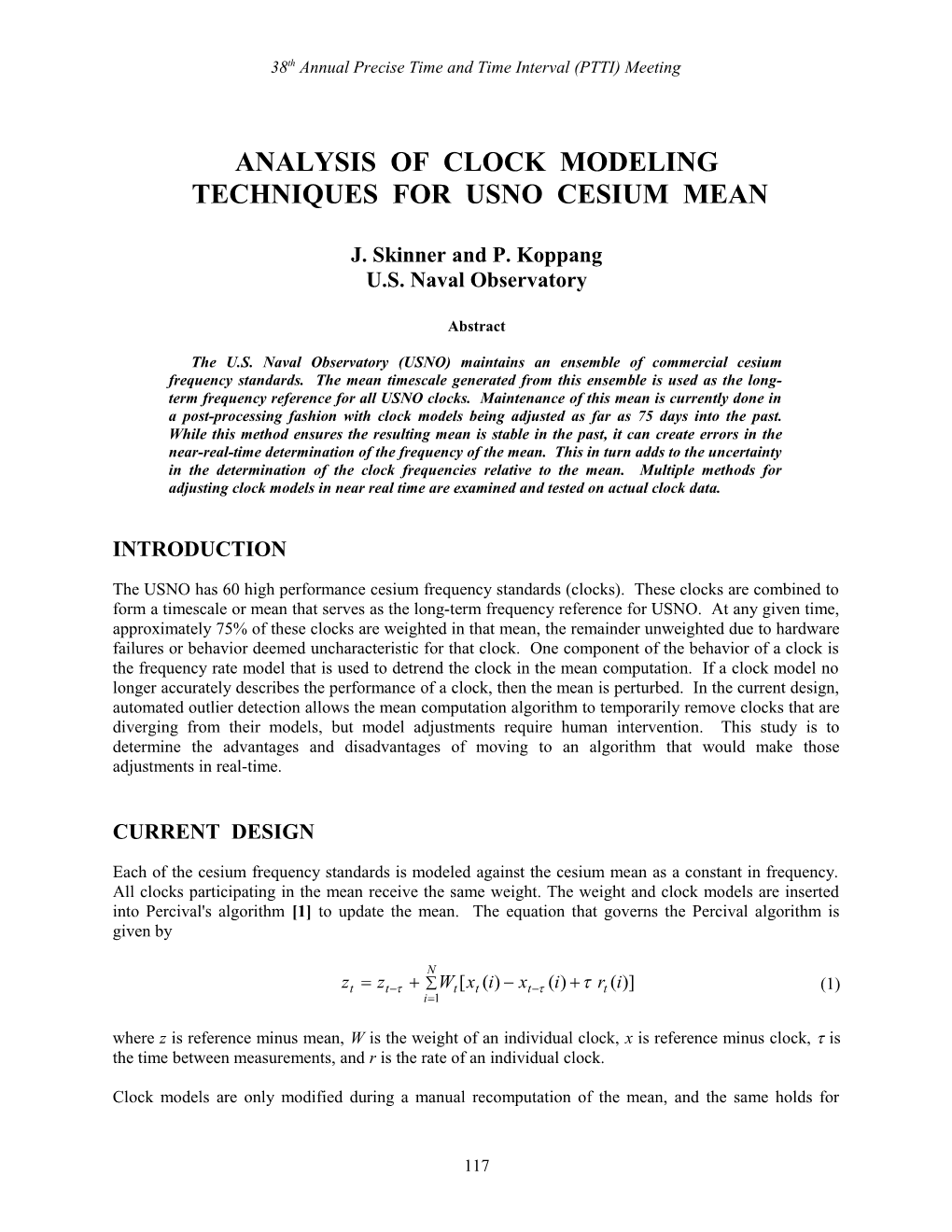 Analysis of Clock Modeling Techniques for USNO Cesium Mean