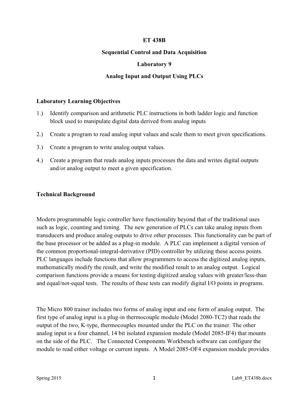 Sequential Control and Data Acquisition