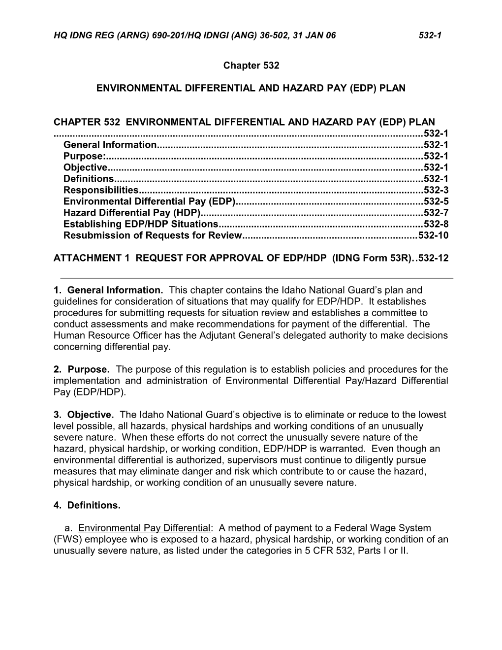 Environmental Differential and Hazard Pay (EDP) Plan
