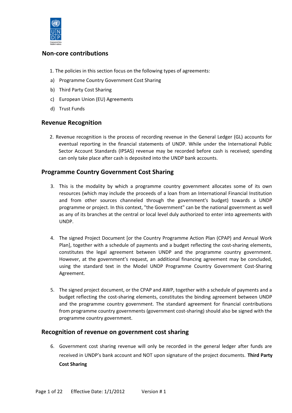 1.The Policies in This Section Focus on the Following Types of Agreements