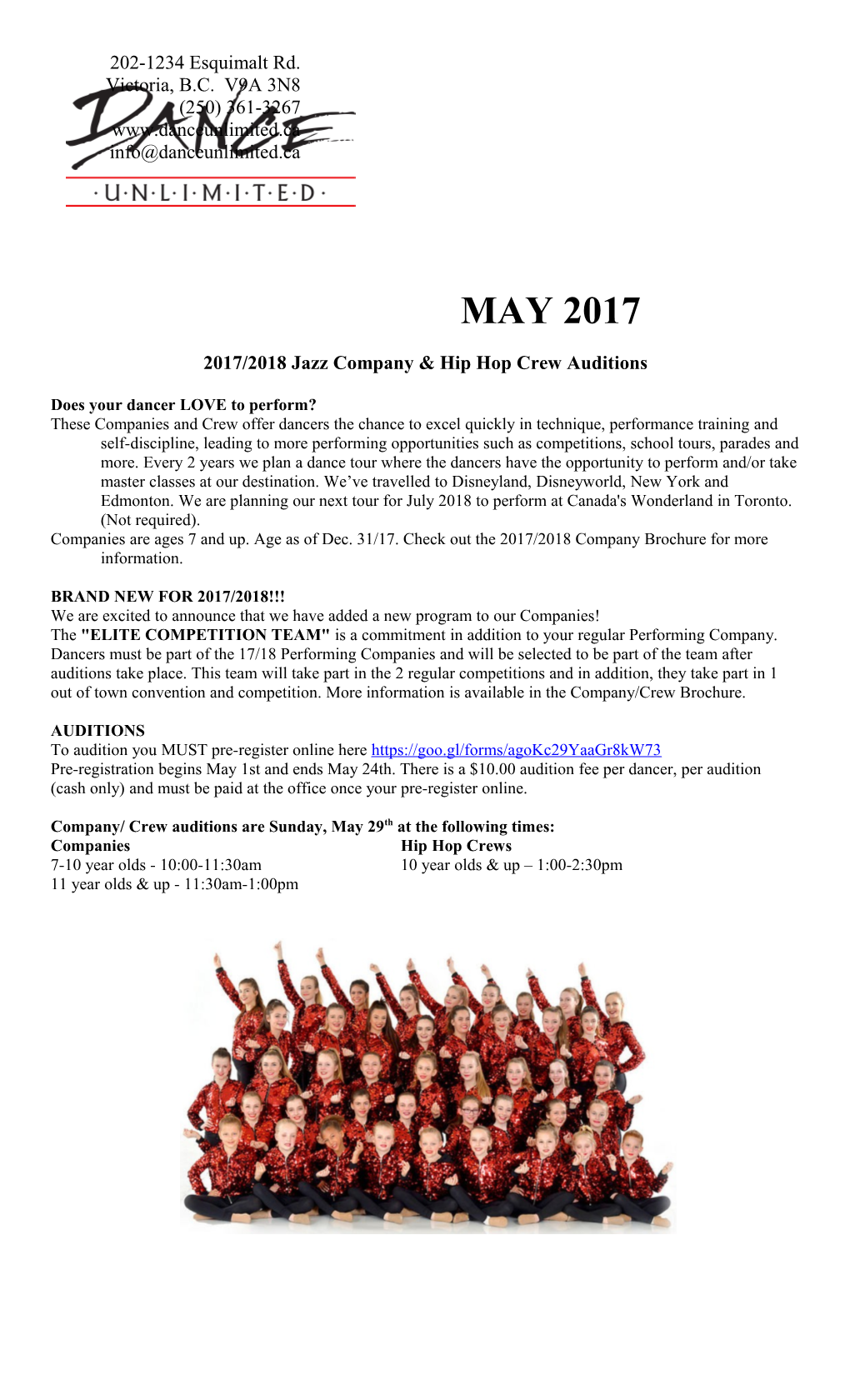 2017/2018Jazz Companyhip Hop Crew Auditions