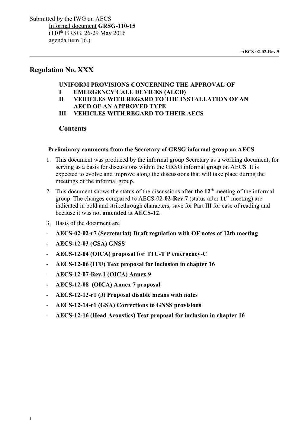 Uniform Provisions Concerning the Approval Of