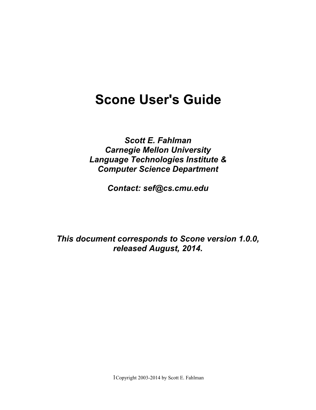 Scone User S Guide