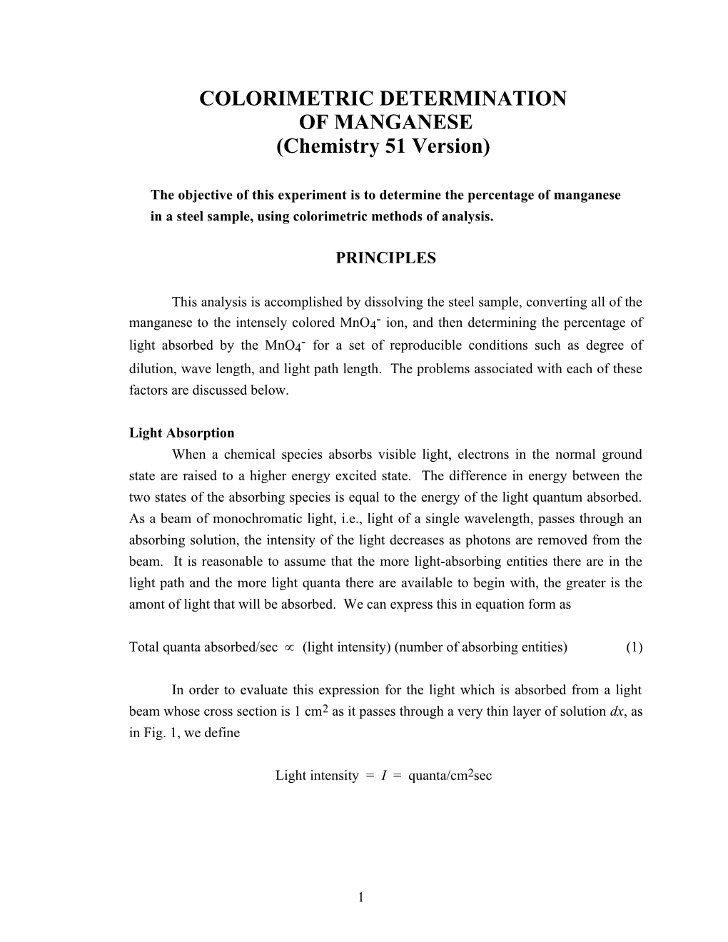 Colorimetric Determination