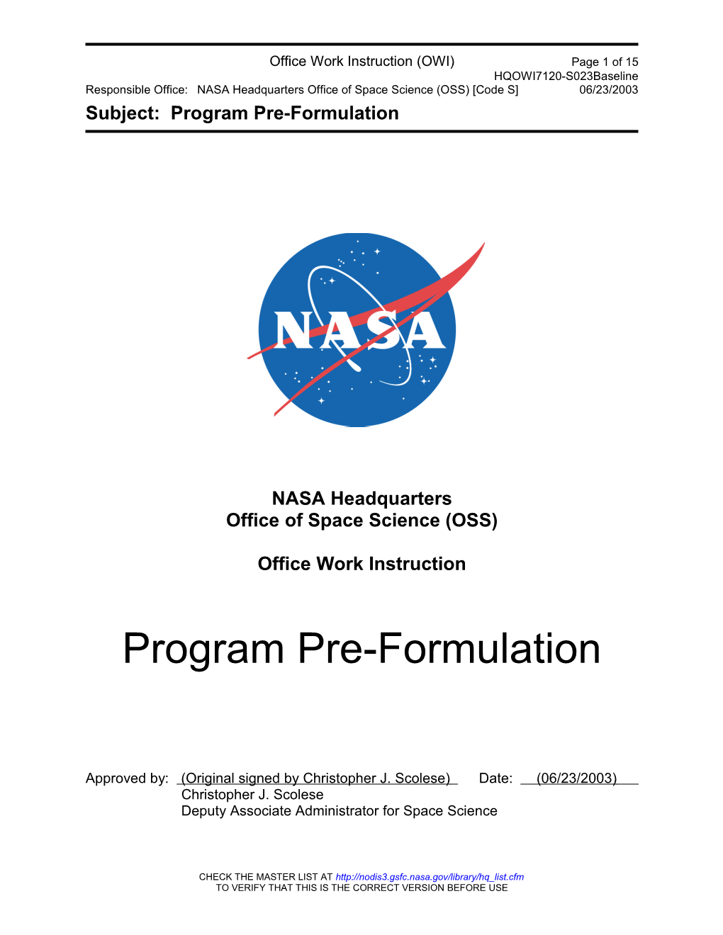 Office Work Instruction (OWI)Page 1 of 15