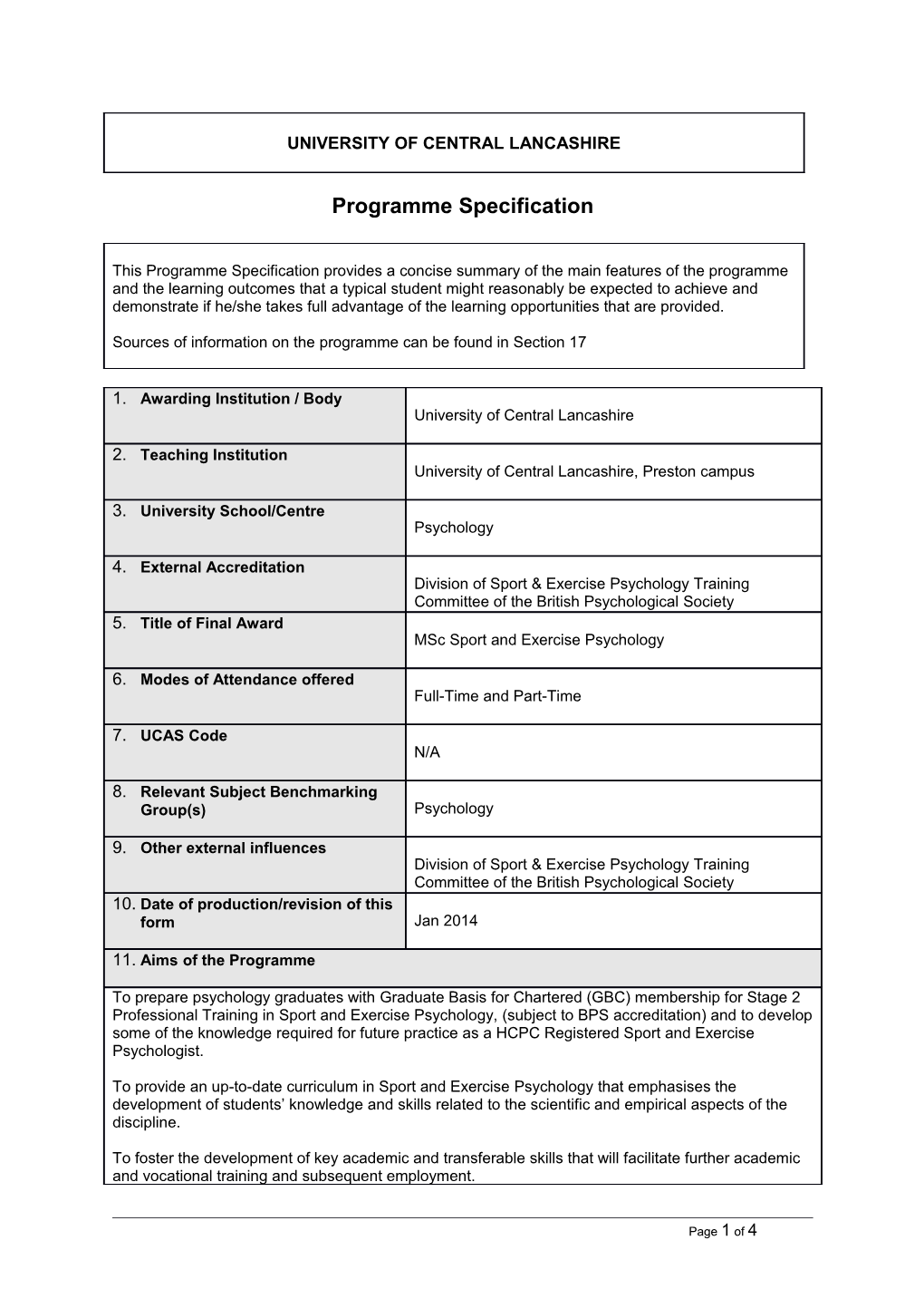 Msc Sport and Exercise Psychology (Sept 2014)