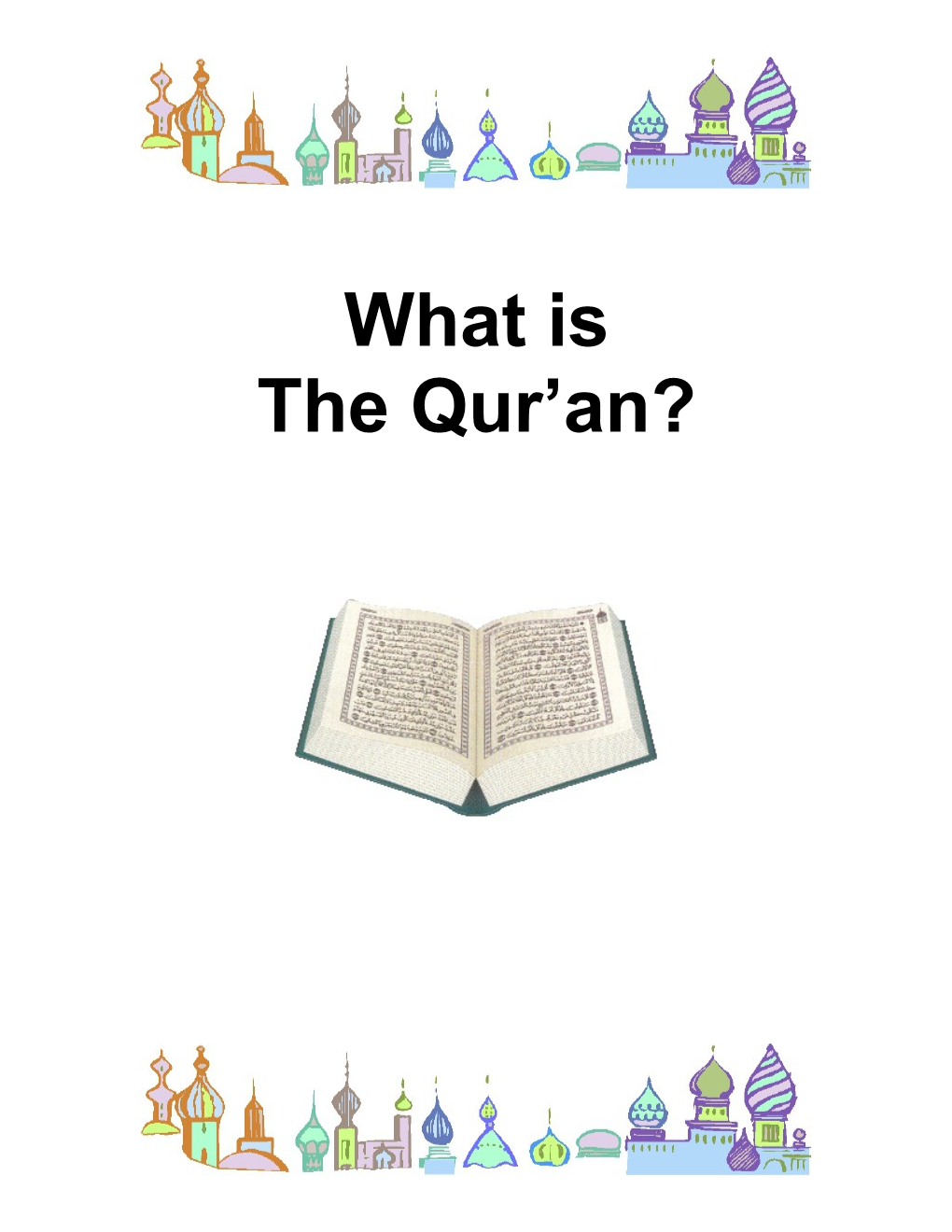 Lesson 1: What Is the Qur An?
