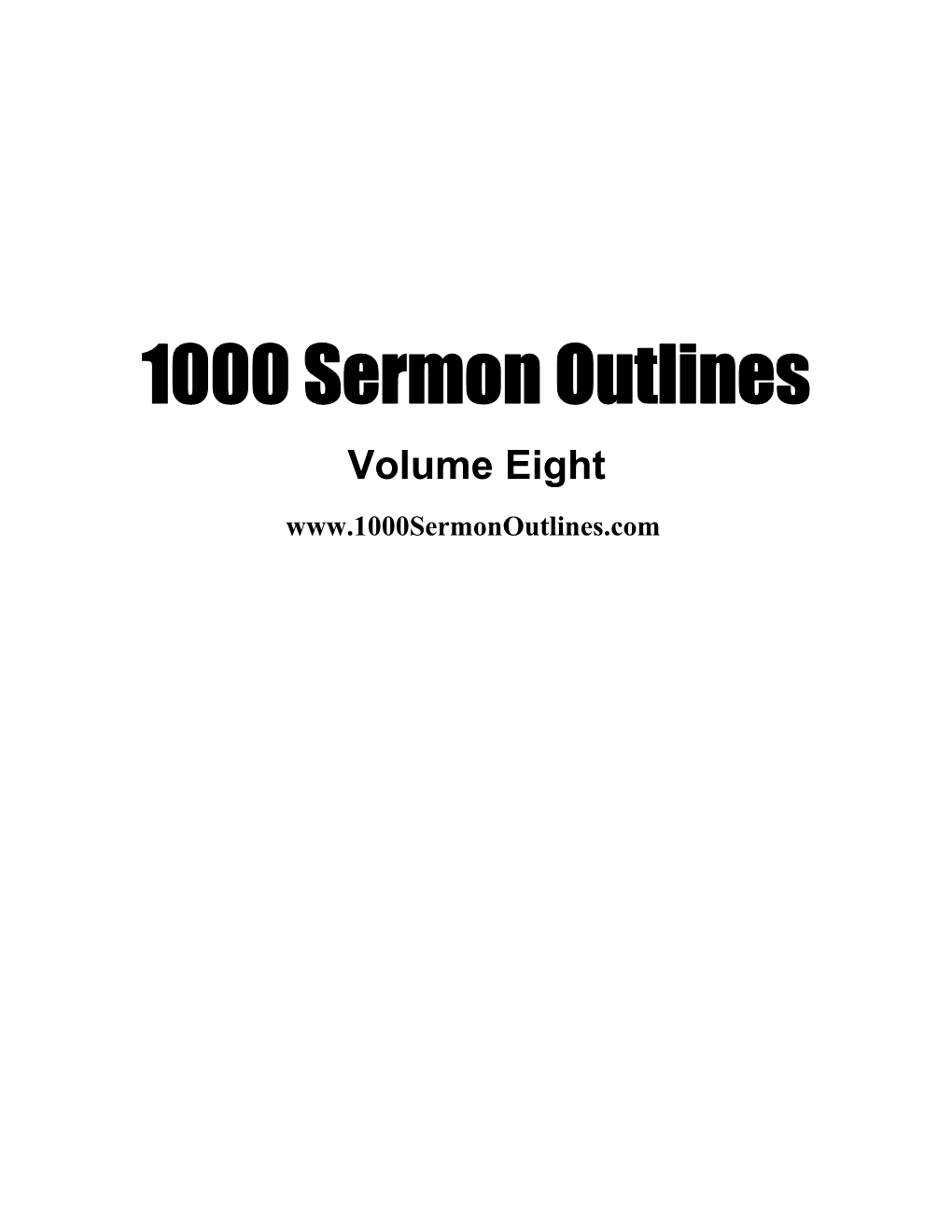 1000 Sermon Outlines