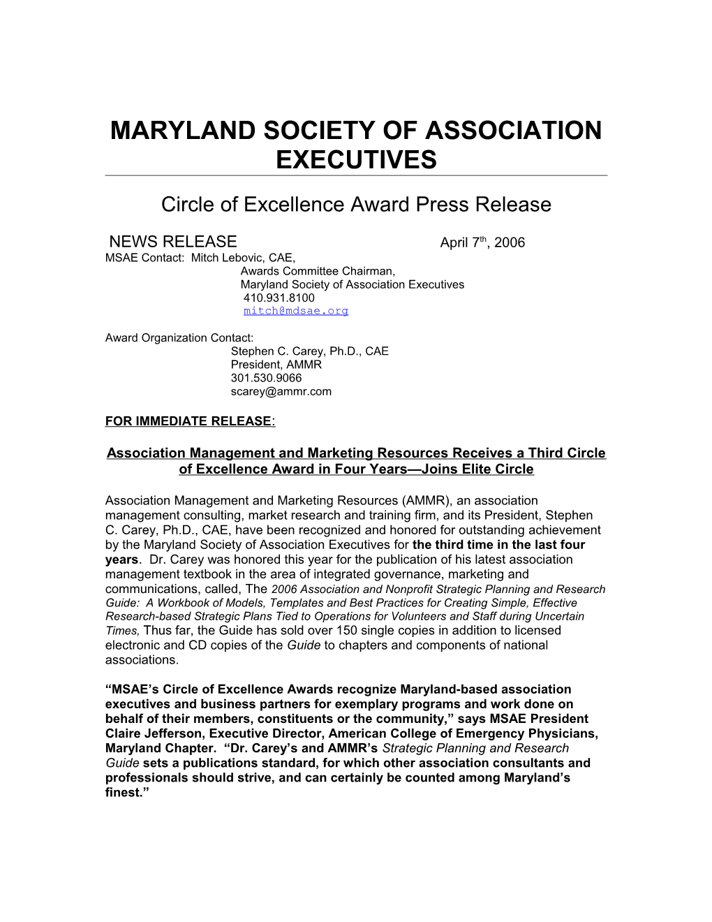 Maryland Society of Association Executives